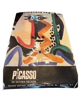 Vintage 1984 Pablo Picasso Poster Museo Rufino Tamayo Cabeza de Hombre Portrait